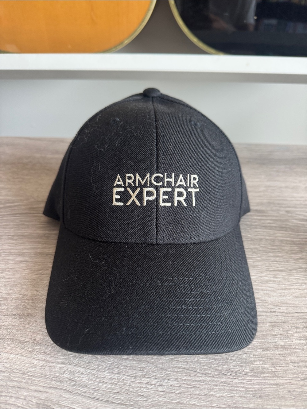 Black Embroidered Baseball Cap Armchair Expert